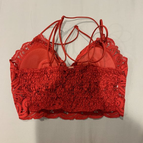 Pink Rust Crochet Lace Bralette - Picture 2 of 4